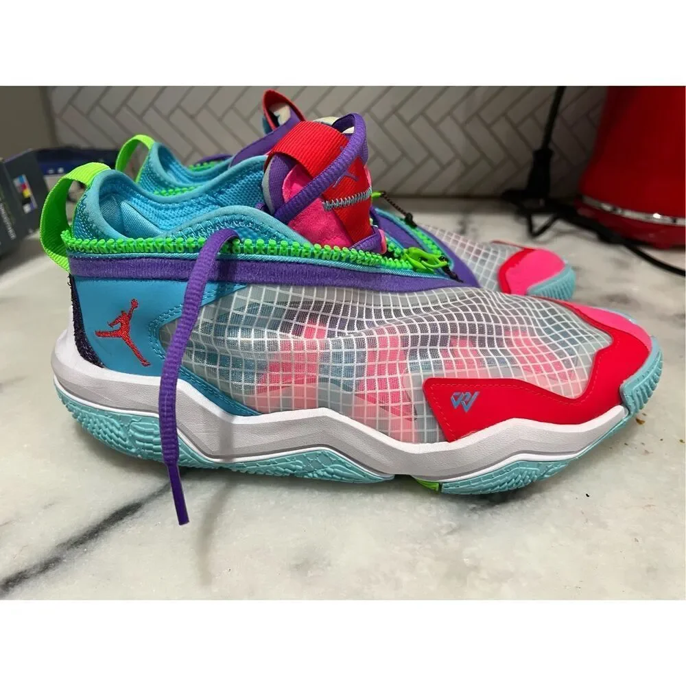Size 9 Men's AIR Jordan Why Not .6 White/Siren Red-Baltic Blue DO7189 100